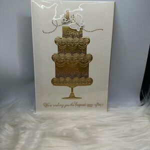 🧡10/$10 Elegant Gold Cake Design Card